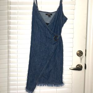 Wrap Denim Mini Dress